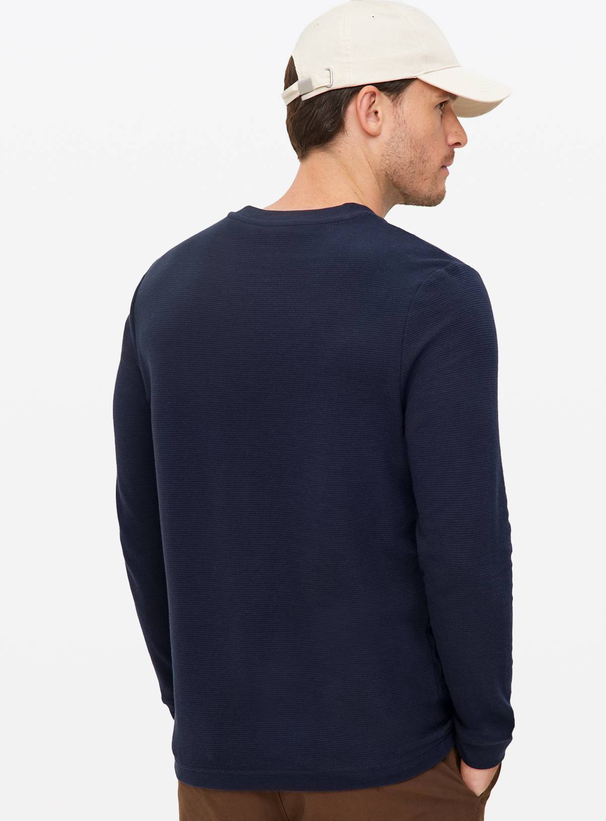 Blue Long Sleeve Ottoman T-Shirt XL - Image 5
