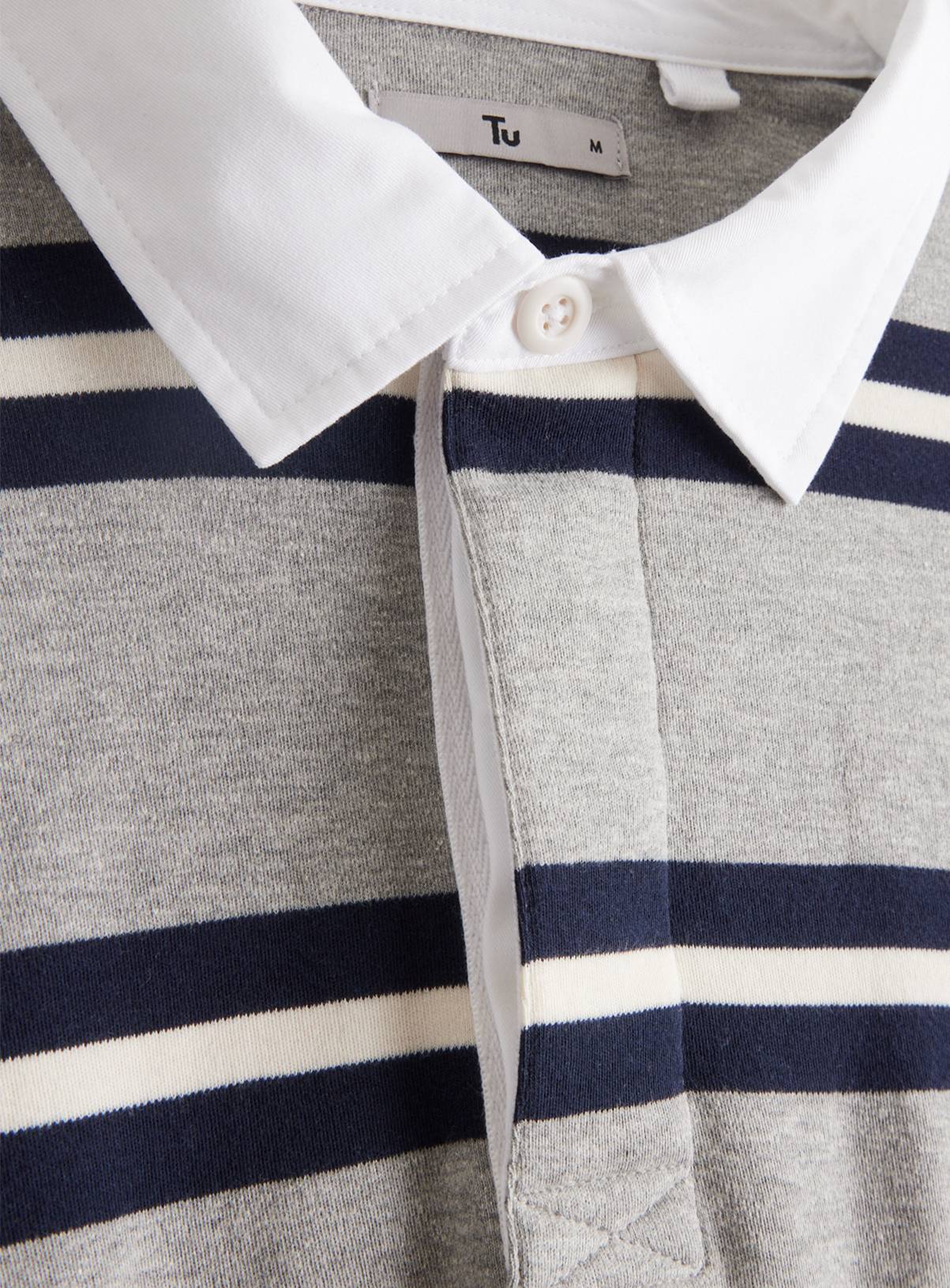 Grey Long Sleeve Rugby Shirt XL - Image 4