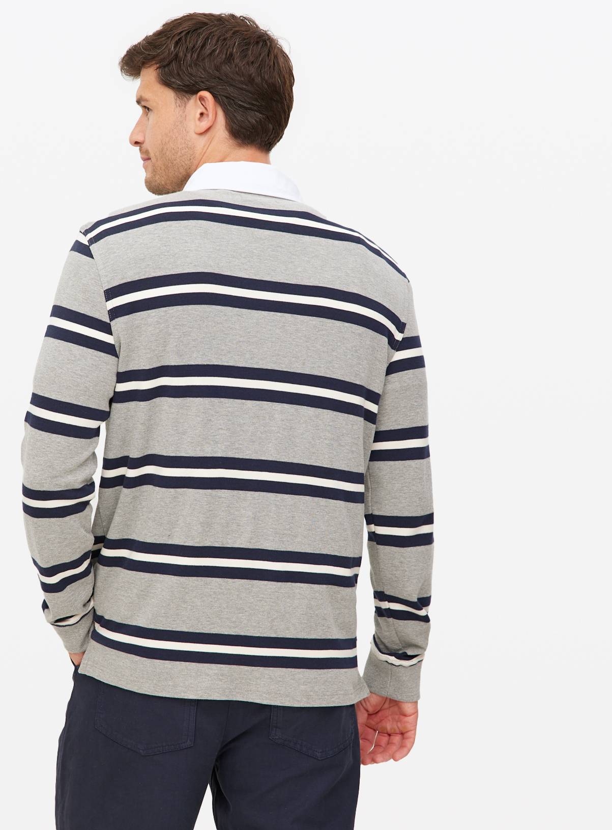 Grey Long Sleeve Rugby Shirt XL - Image 5