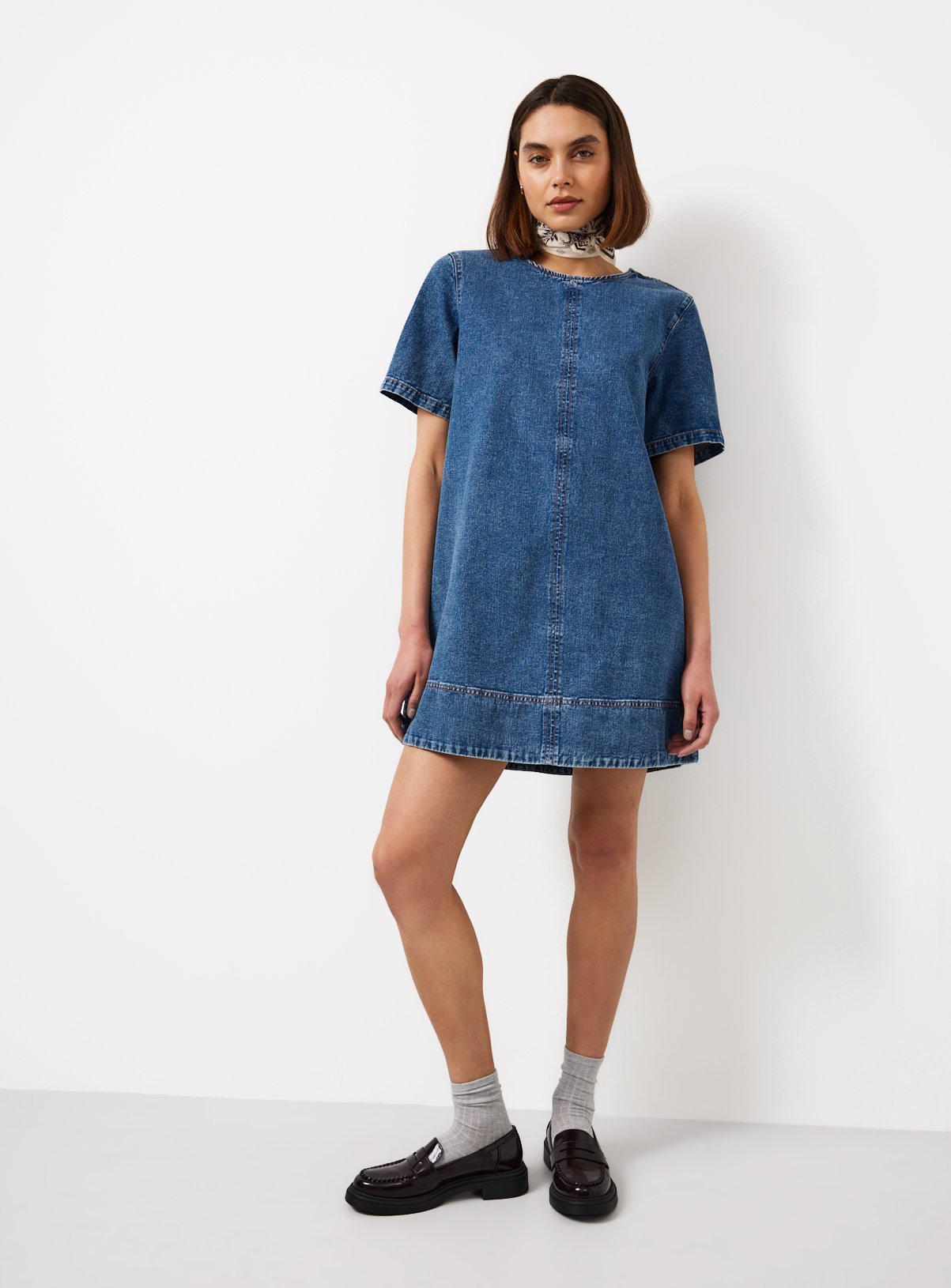Blue Washed Denim T-Shirt Dress 24 - Image 2 thumbnail