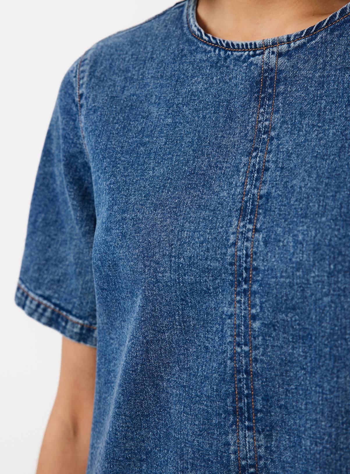 Blue Washed Denim T-Shirt Dress 24 - Image 3