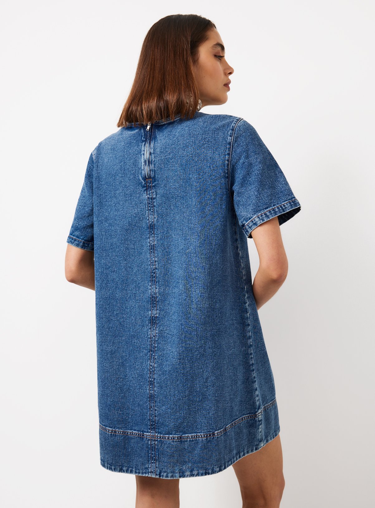 Blue Washed Denim T-Shirt Dress 24 - Image 4 thumbnail
