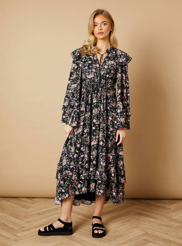 OASIS Floral Drawstring Waist Midi Dress 10