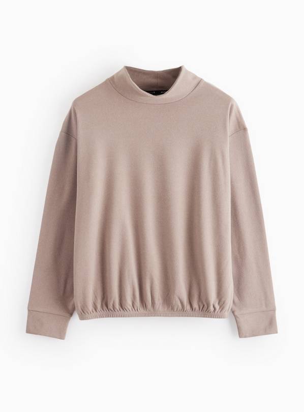 REAKTIV Taupe Luxe Lounge High Neck Soft Touch Top XXL