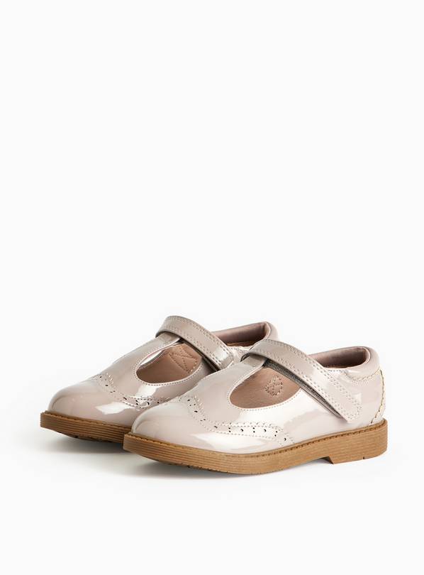 Neutral Pink Patent T-Bar Shoes  7 Infant