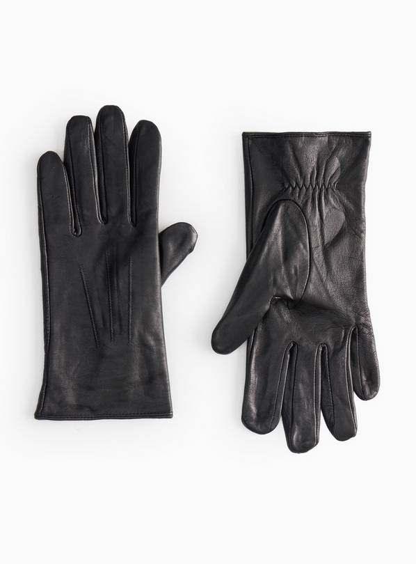 Black Leather Gloves L