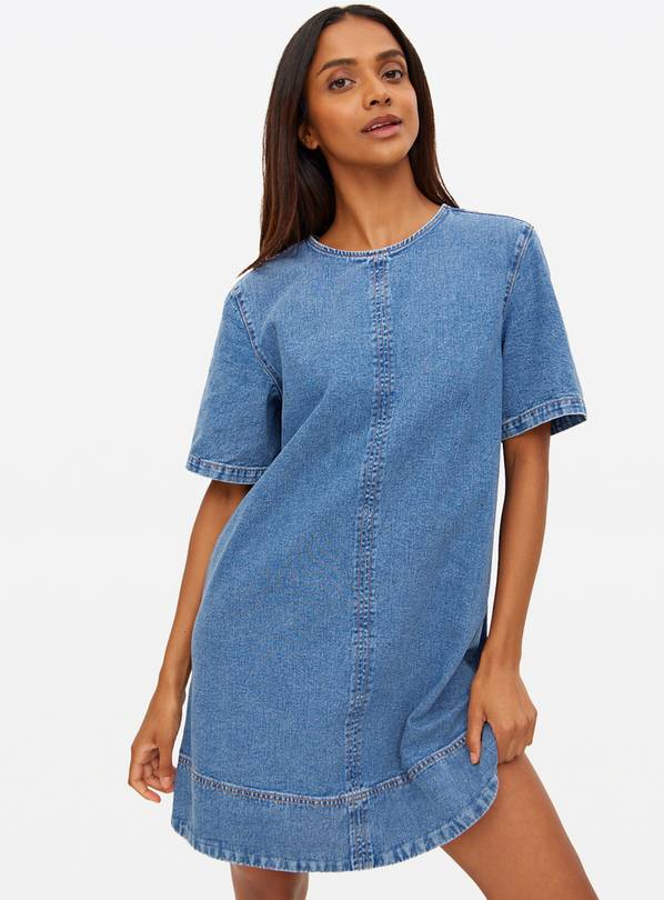 Blue Washed Denim T-Shirt Dress 6