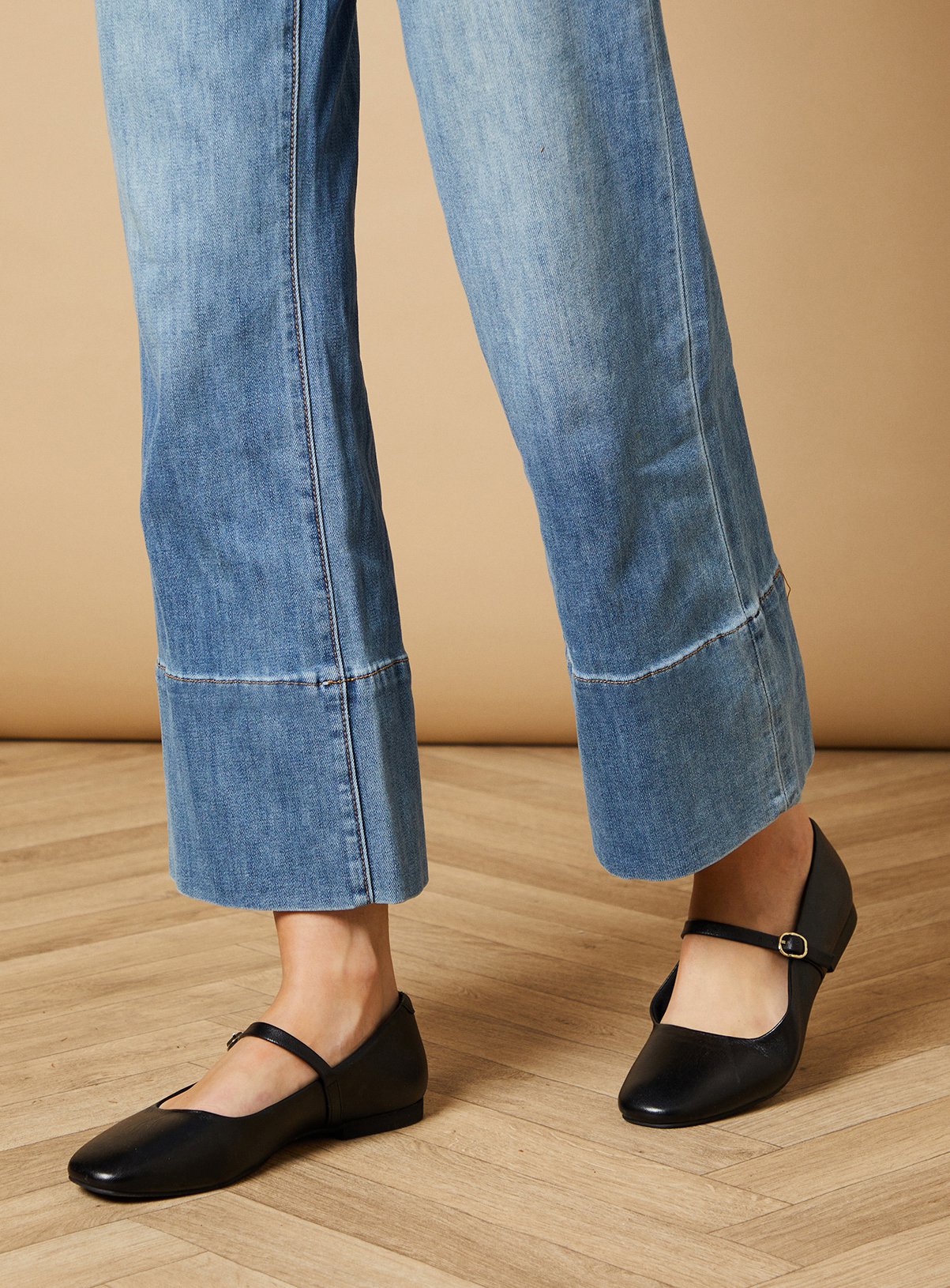 OASIS Belle Leather Maryjane Square Toe Ballet Pumps 4 - Image 1 thumbnail