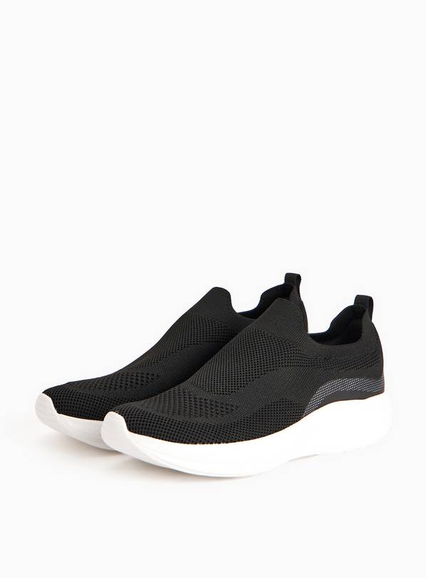 Black Knitted Chunky Sole Trainers 8