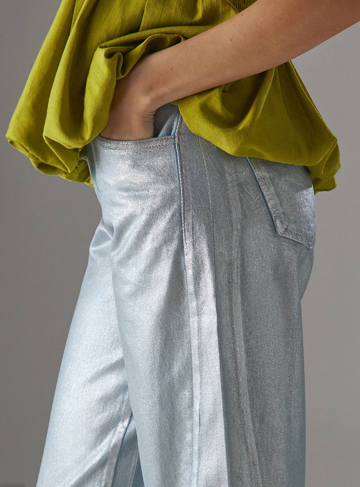 WAREHOUSE Metallic Denim Barrel Leg Jean 14 - Image 3