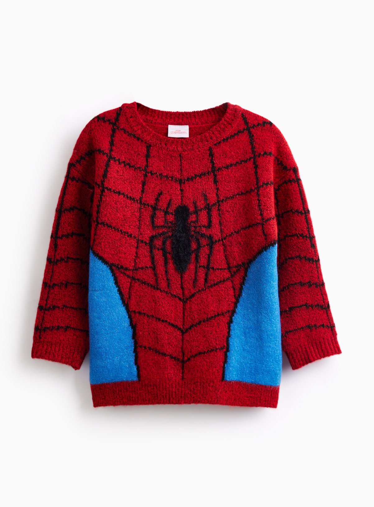 Red Red Spider-Man Character Knitted Jumper - Disney Spiderman by Sainsbury's