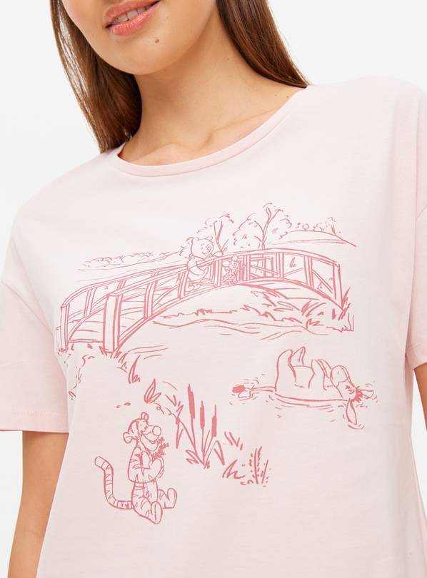 Pink Winnie the Pooh Printed Jersey Sleep T-Shirt L