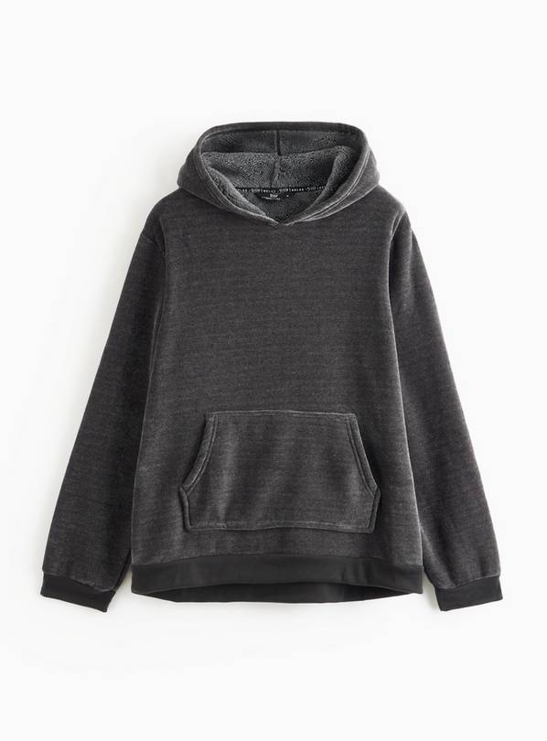 Grey Chenille Hoodie L