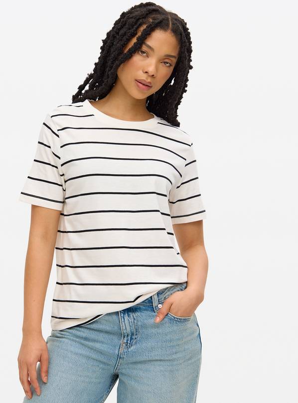 Cream Striped Regular Fit T-Shirt 12