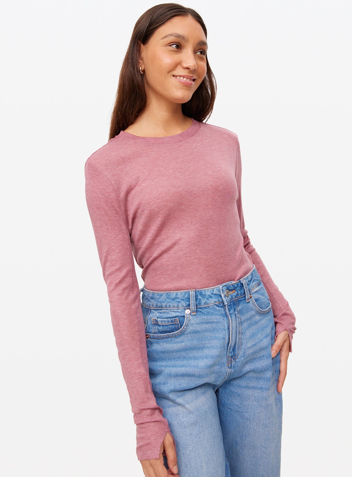 Pink Long Sleeve Wool Blend Top 24