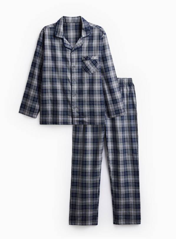 Grey Check Printed Traditional Pyjamas S