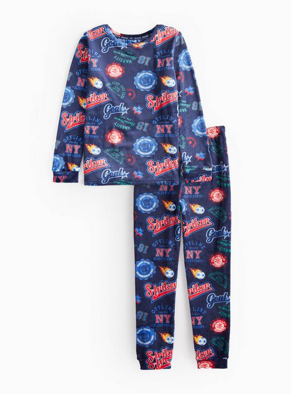 Varsity Blue Slinky Pyjama Set 10-11 years