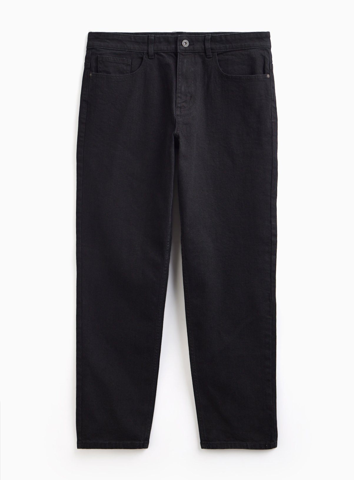 Black Rinse Stretch Denim Straight Leg Jeans 32S - Image 3 thumbnail