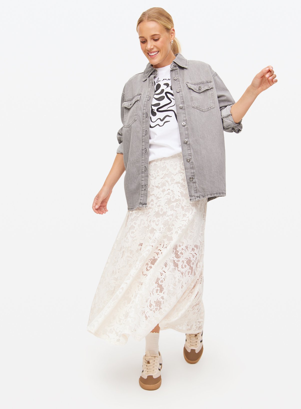 Grey Washed Oversized Denim Shirt 18 - Image 2 thumbnail