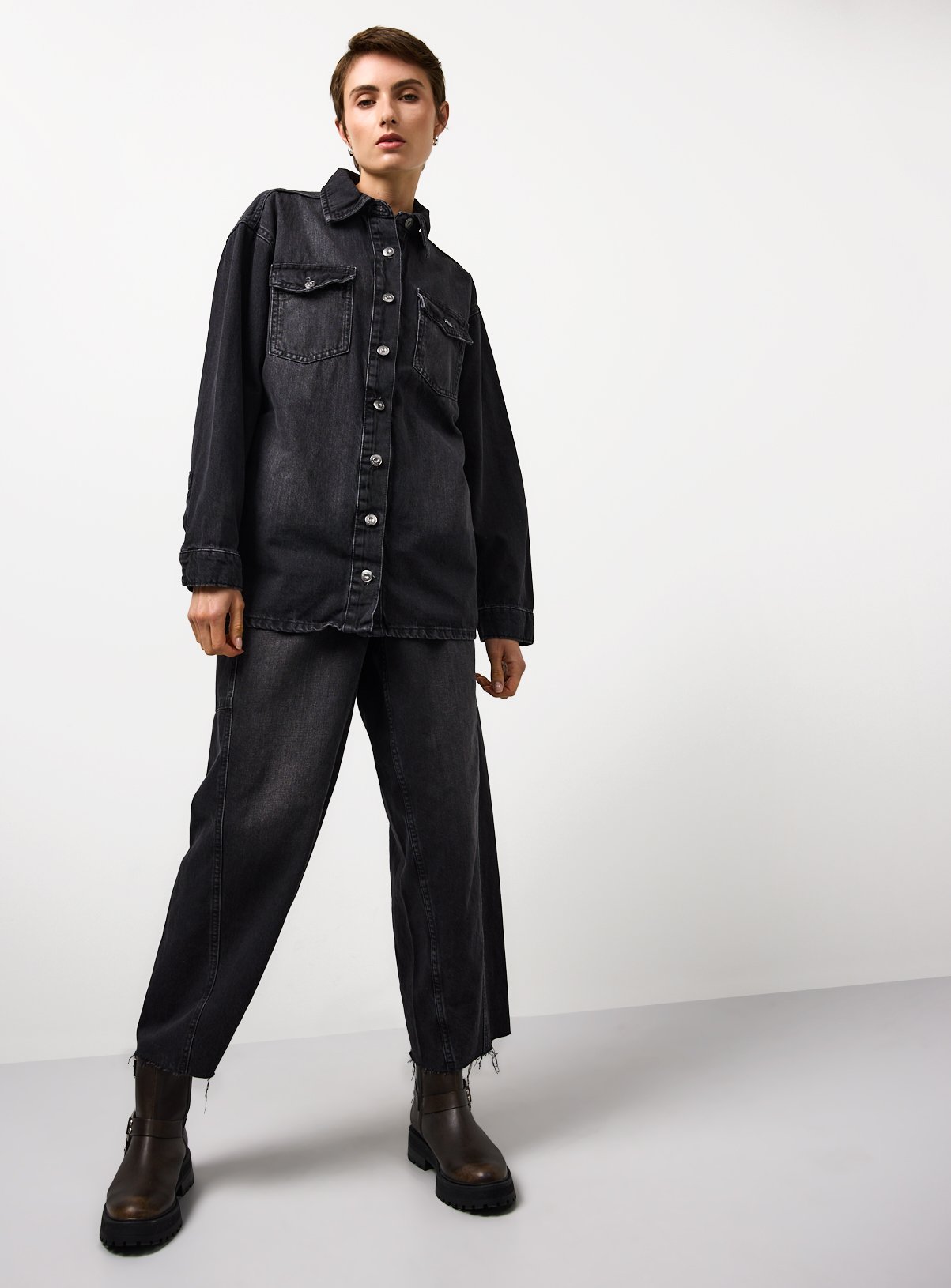 Black Oversized Denim Shirt 16 - Image 2 thumbnail