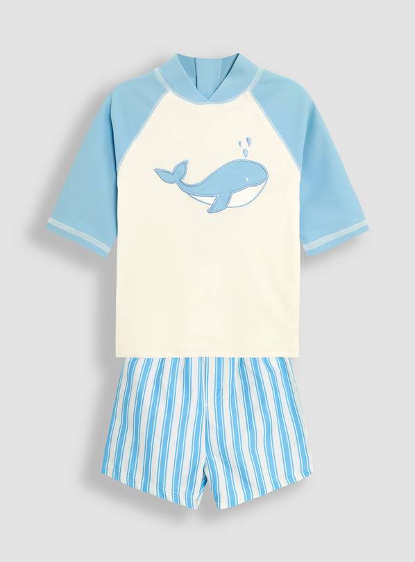 JOJO MAMAN BÉBÉ Whale 2 Piece Rash Vest Set 6-12 months