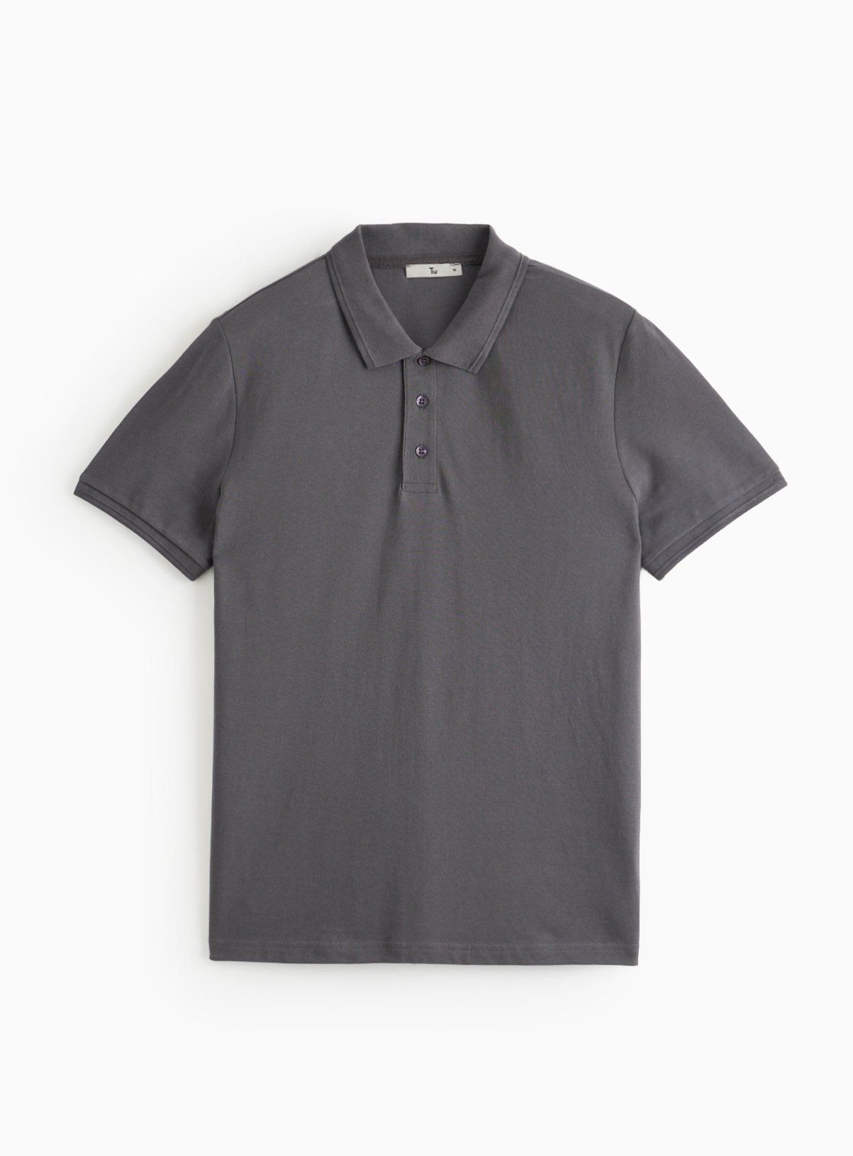 Grey Short Sleeve Pique Polo S - Image 3 thumbnail