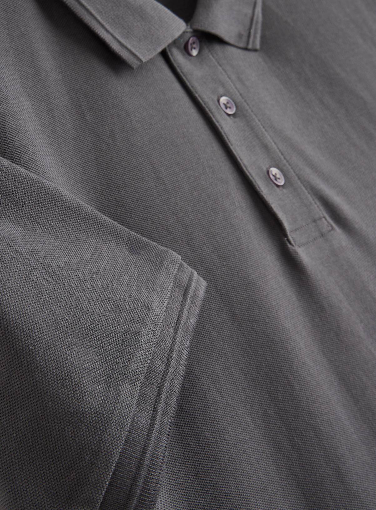 Grey Short Sleeve Pique Polo S - Image 4
