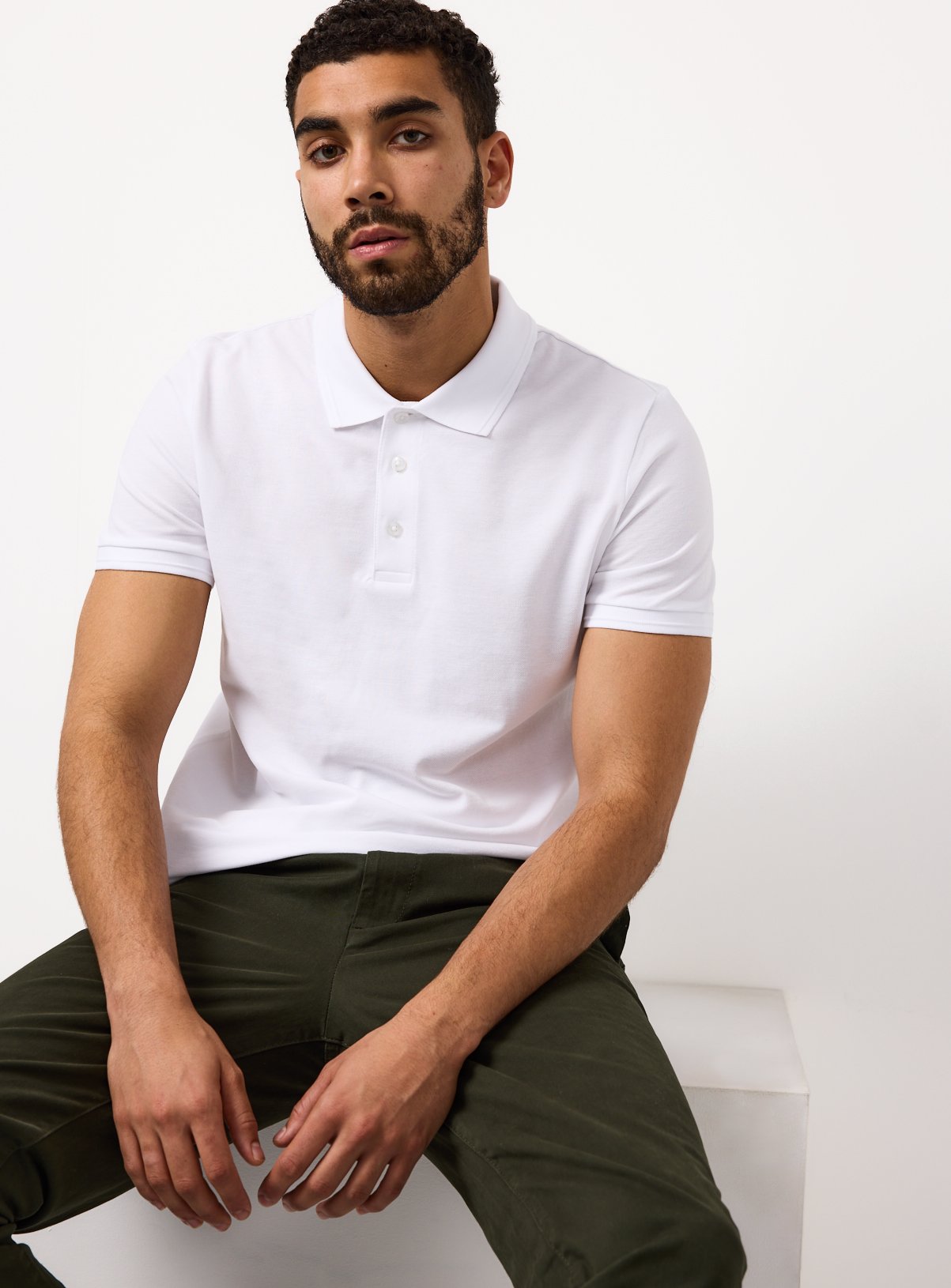 White Short Sleeve Pique Polo XXXXL - Image 1 thumbnail