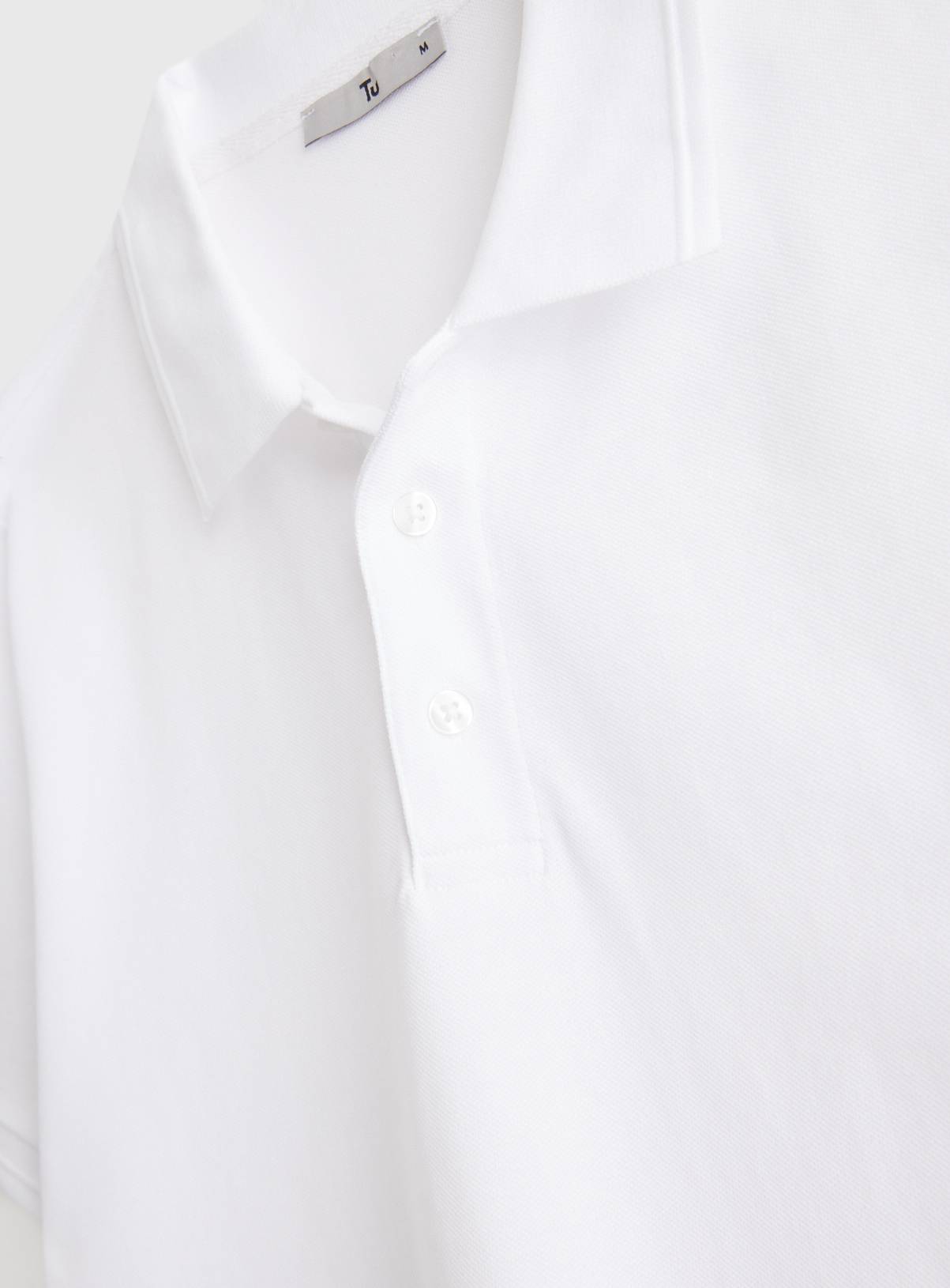 White Short Sleeve Pique Polo XXXXL - Image 4