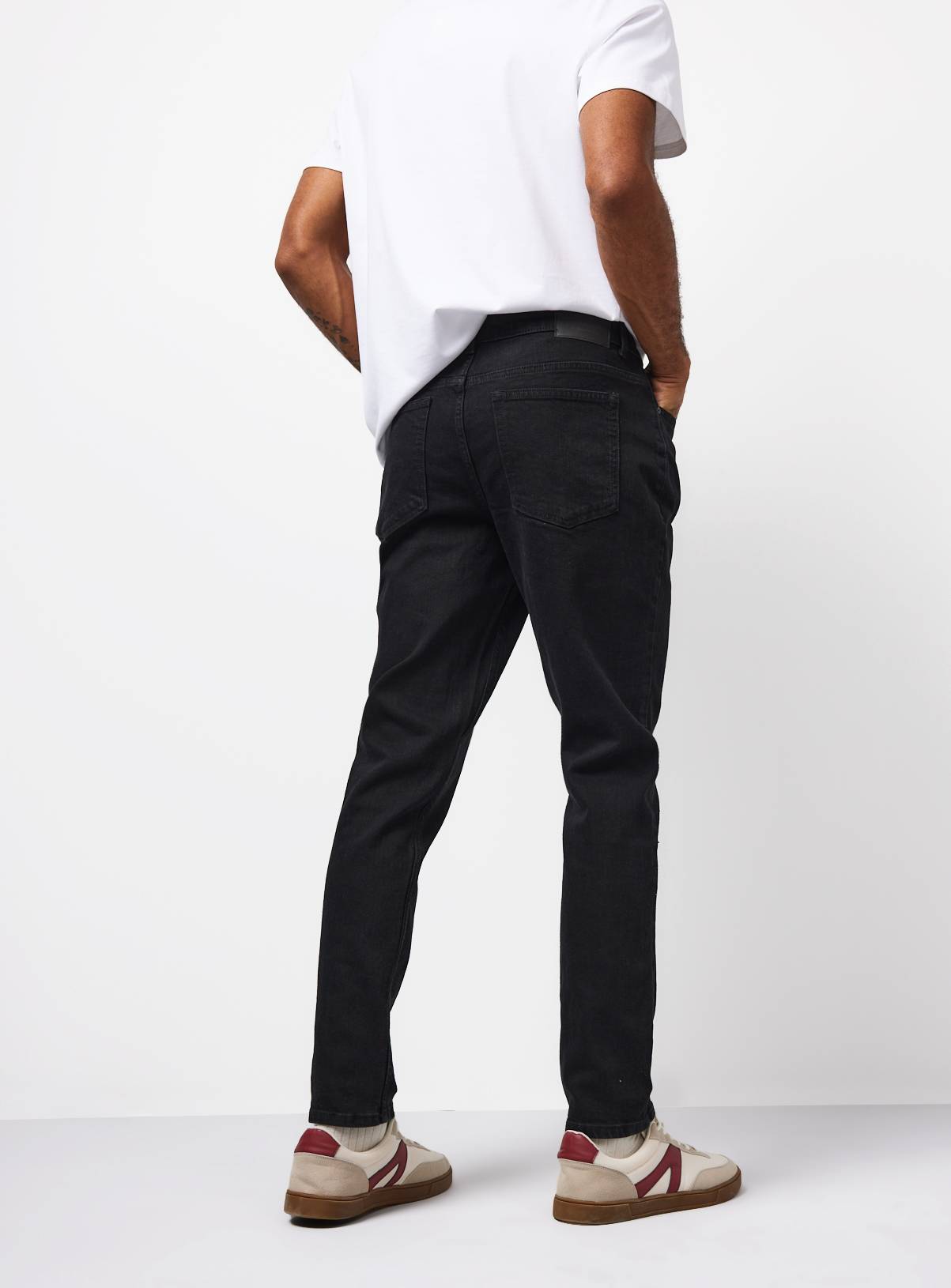 Black Stretch Denim Skinny Fit Jeans 32R - Image 5