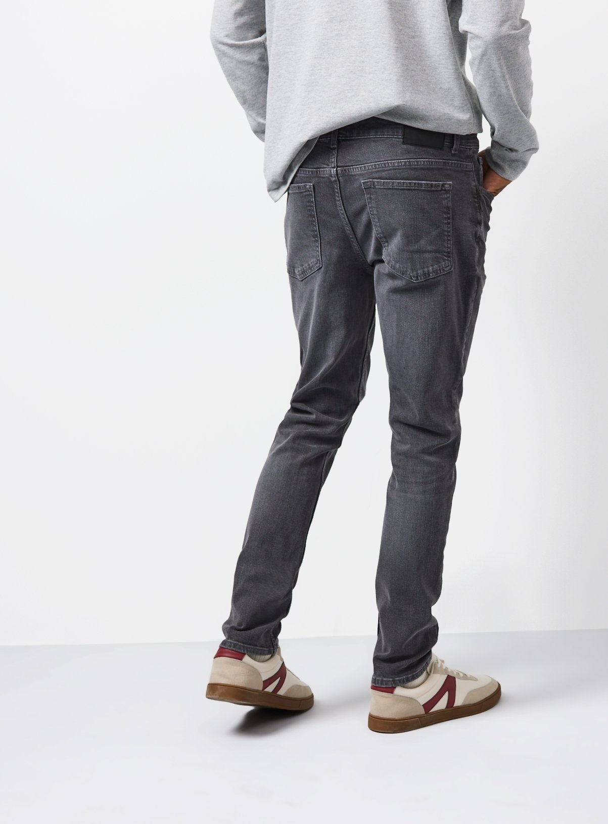 Grey Stretch Denim Skinny Fit Jeans 38R - Image 5 thumbnail