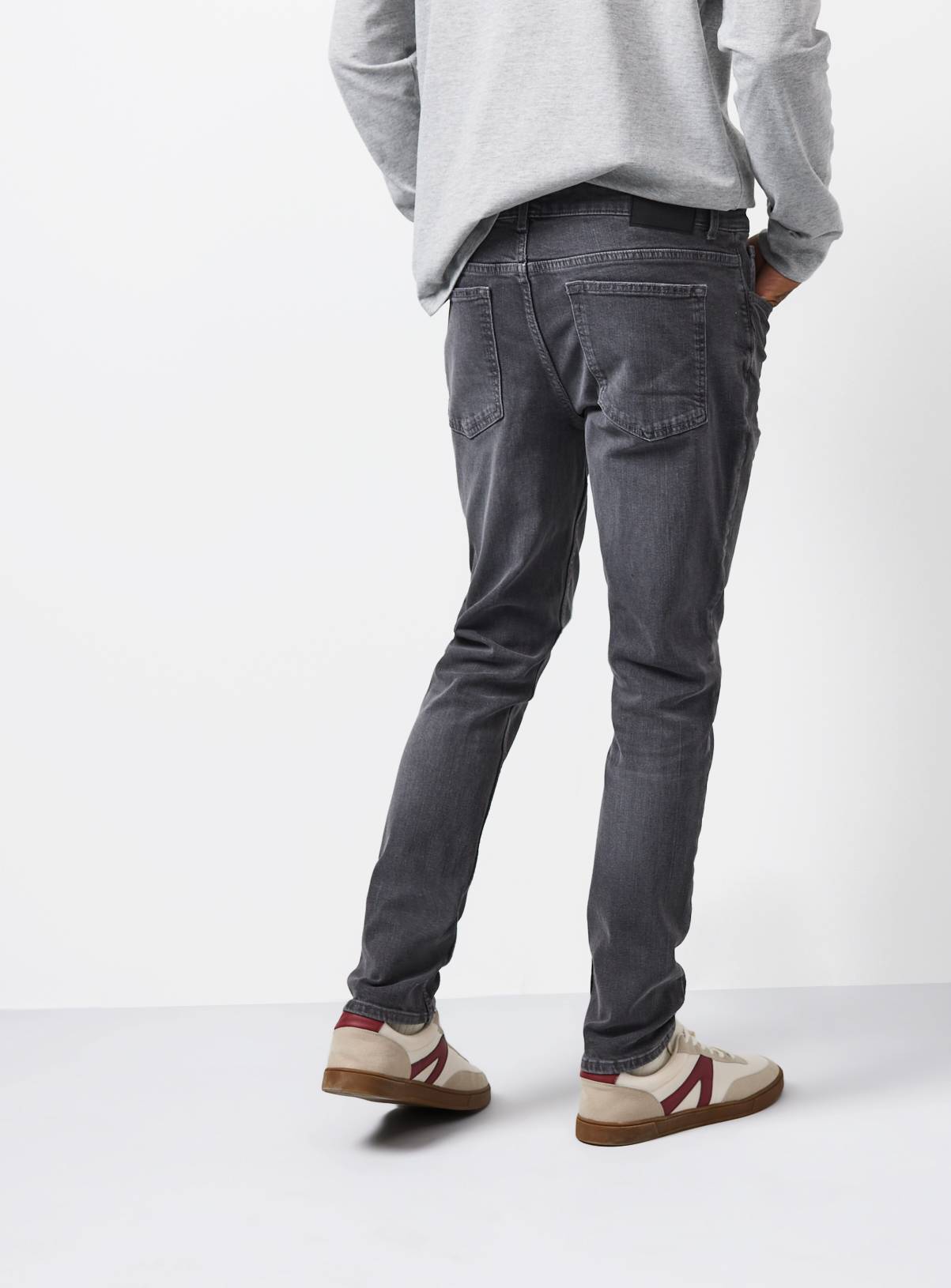 Grey Stretch Denim Skinny Fit Jeans 38R - Image 5