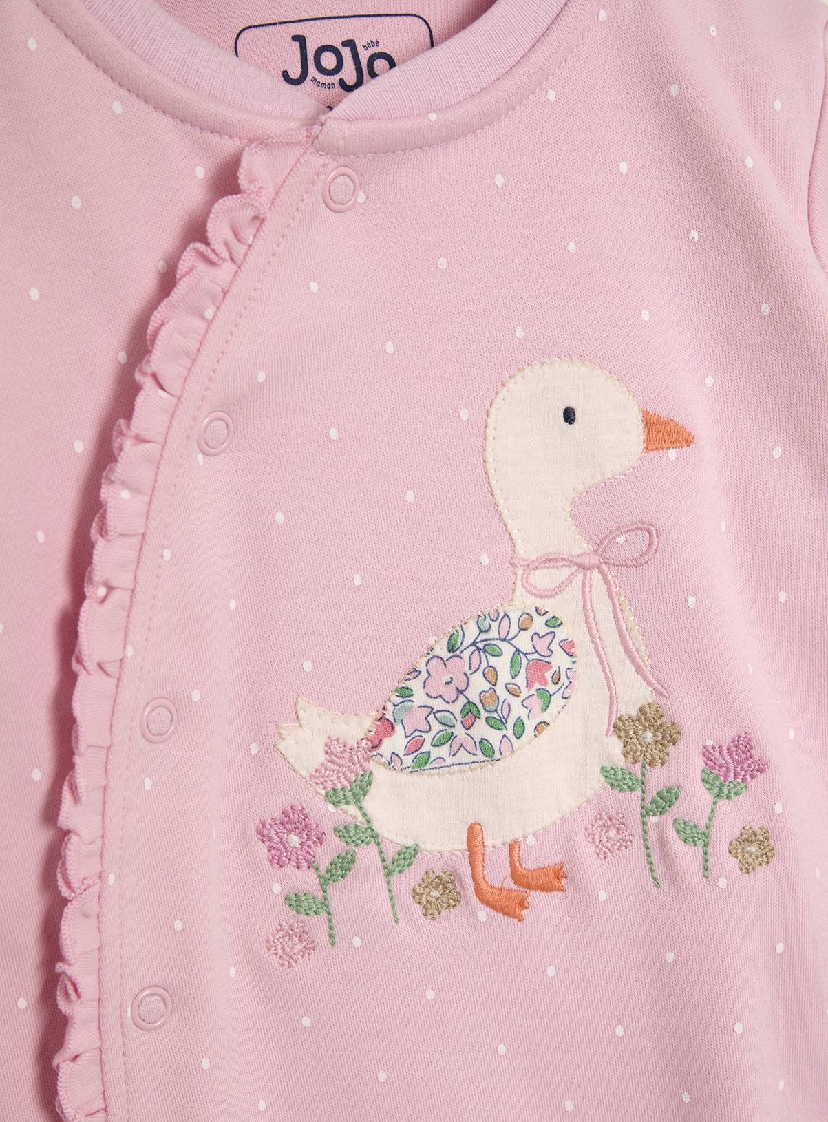 JOJO MAMAN BÉBÉ Duck Applique Sleepsuit 12-18 months - Image 2