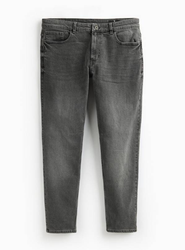 Grey Washed Slim Fit Denim Jeans 44S