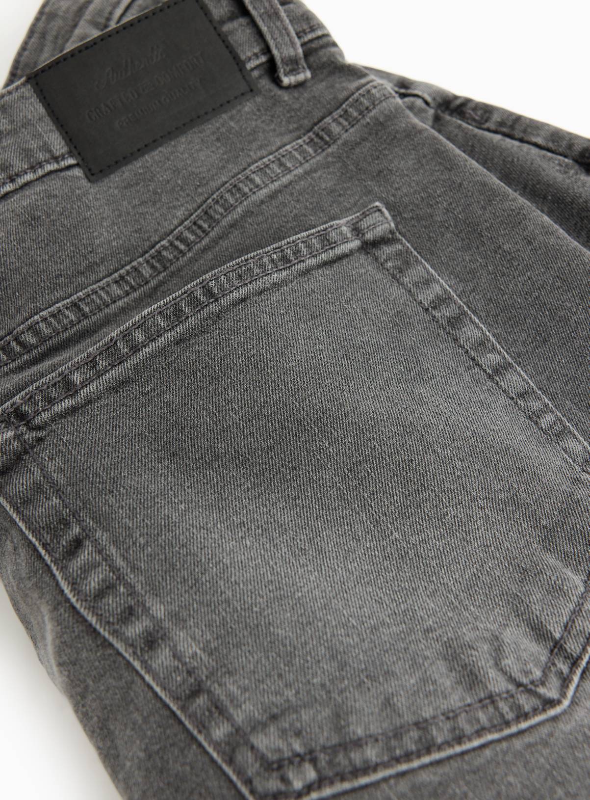 Grey Washed Slim Fit Denim Jeans 30S - Image 4