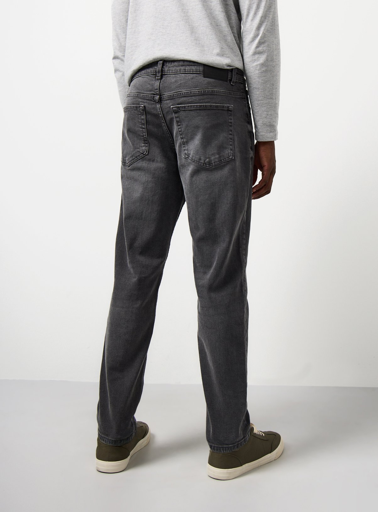 Grey Washed Slim Fit Denim Jeans 30S - Image 5 thumbnail