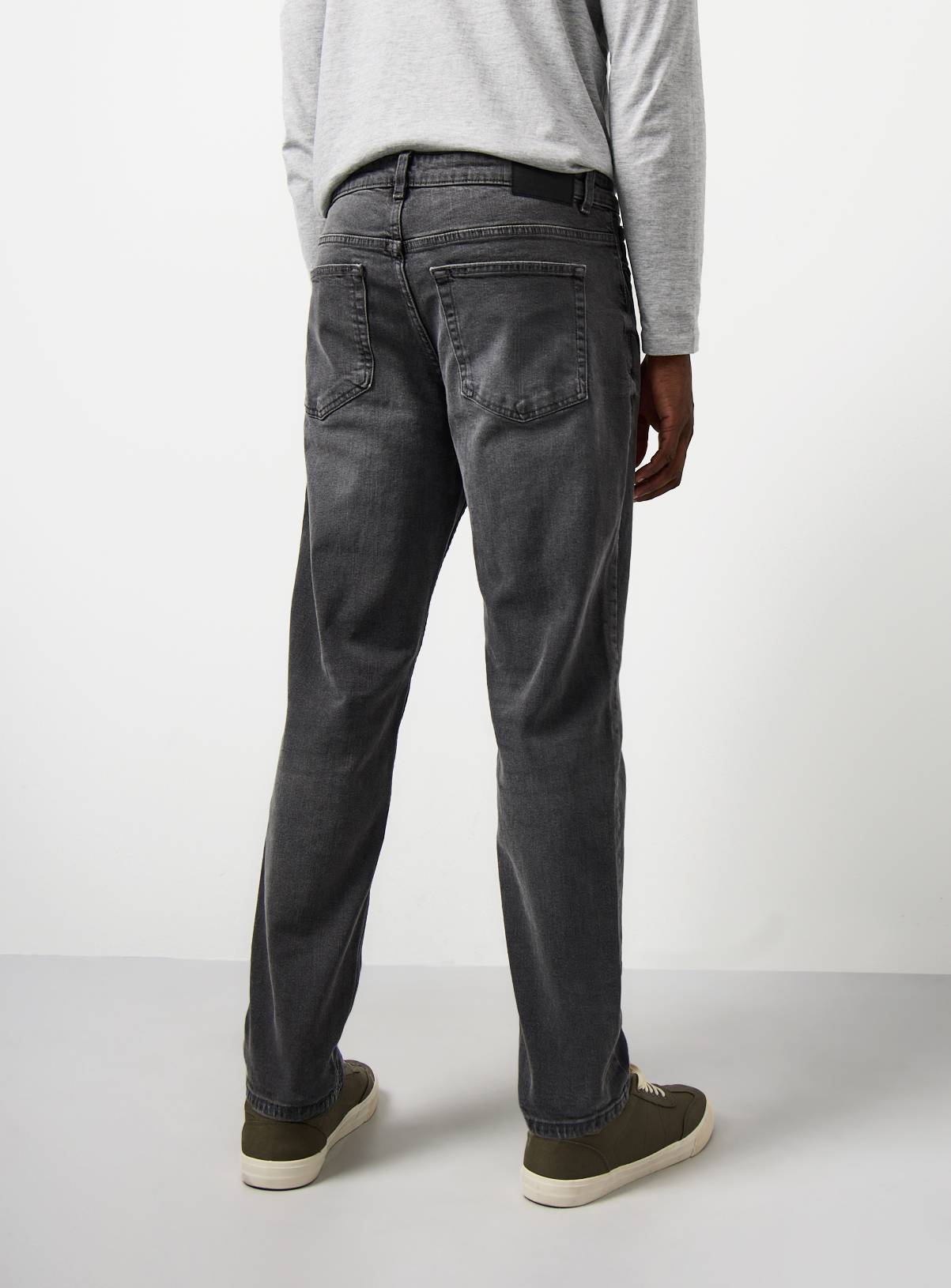 Grey Washed Slim Fit Denim Jeans 30S - Image 5