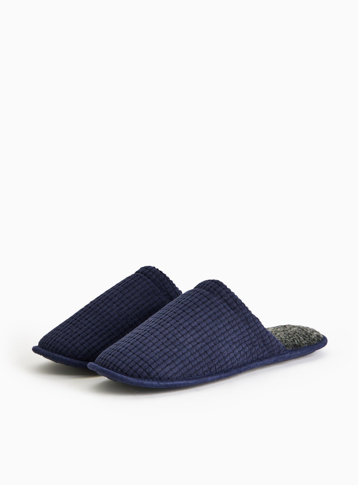 Men's Navy Textured Mule Slippers