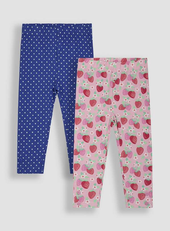 JOJO MAMAN BÉBÉ 2-Pack Strawberry Garden Floral Leggings 6-12 months