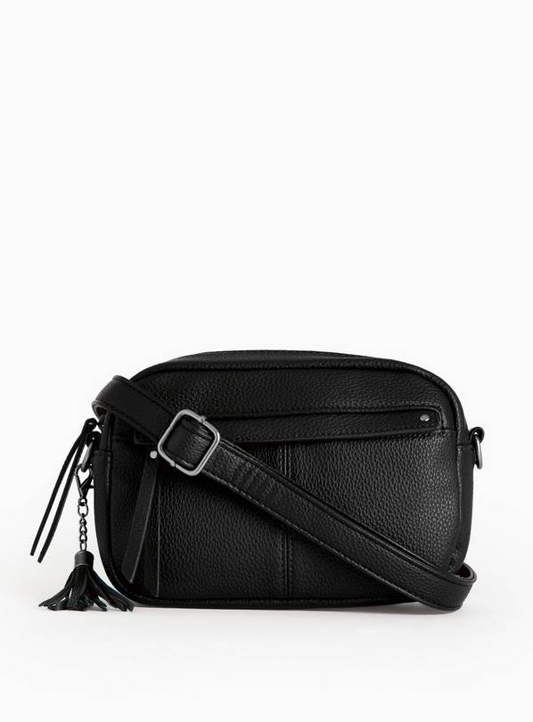 Black Faux Leather Camera Bag One Size