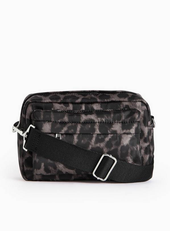 Leopard Print Nylon Cross Body Bag One Size