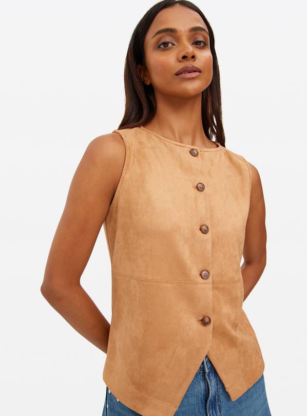 Tan Faux Suede Waistcoat 18
