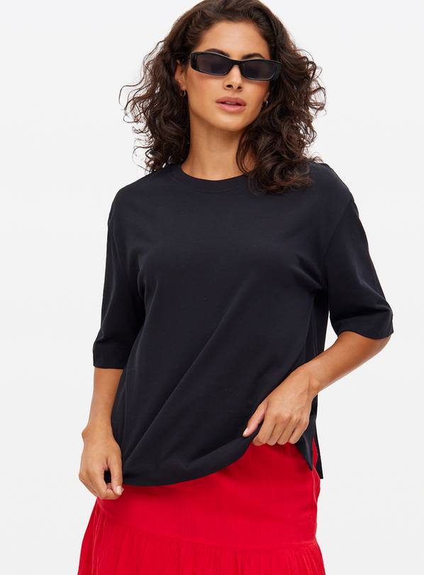 Black Crew Boxy T-Shirt M