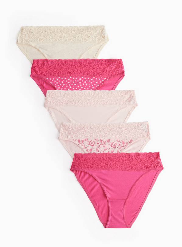 Cowgirl Printed Comfort Lace High Leg Knickers 5 Pack 18