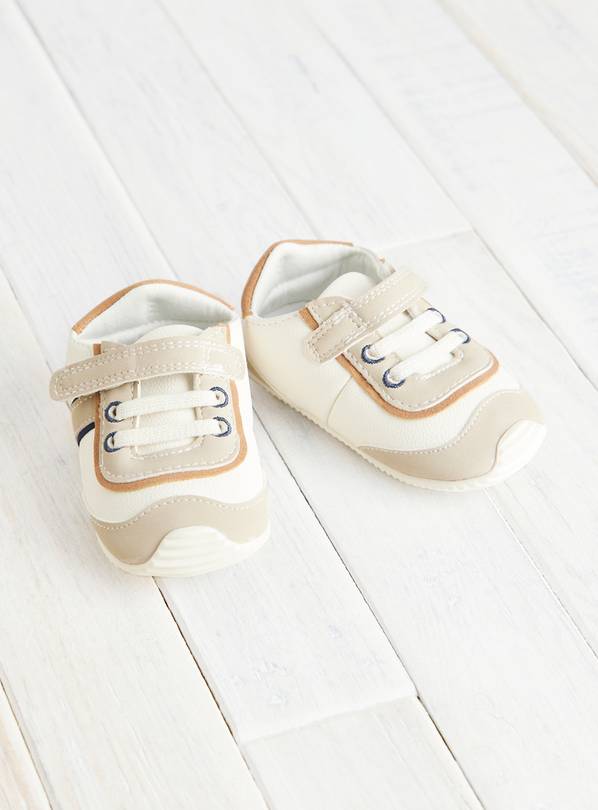 White Stripe Flexi Sole Trainers 9-12 months