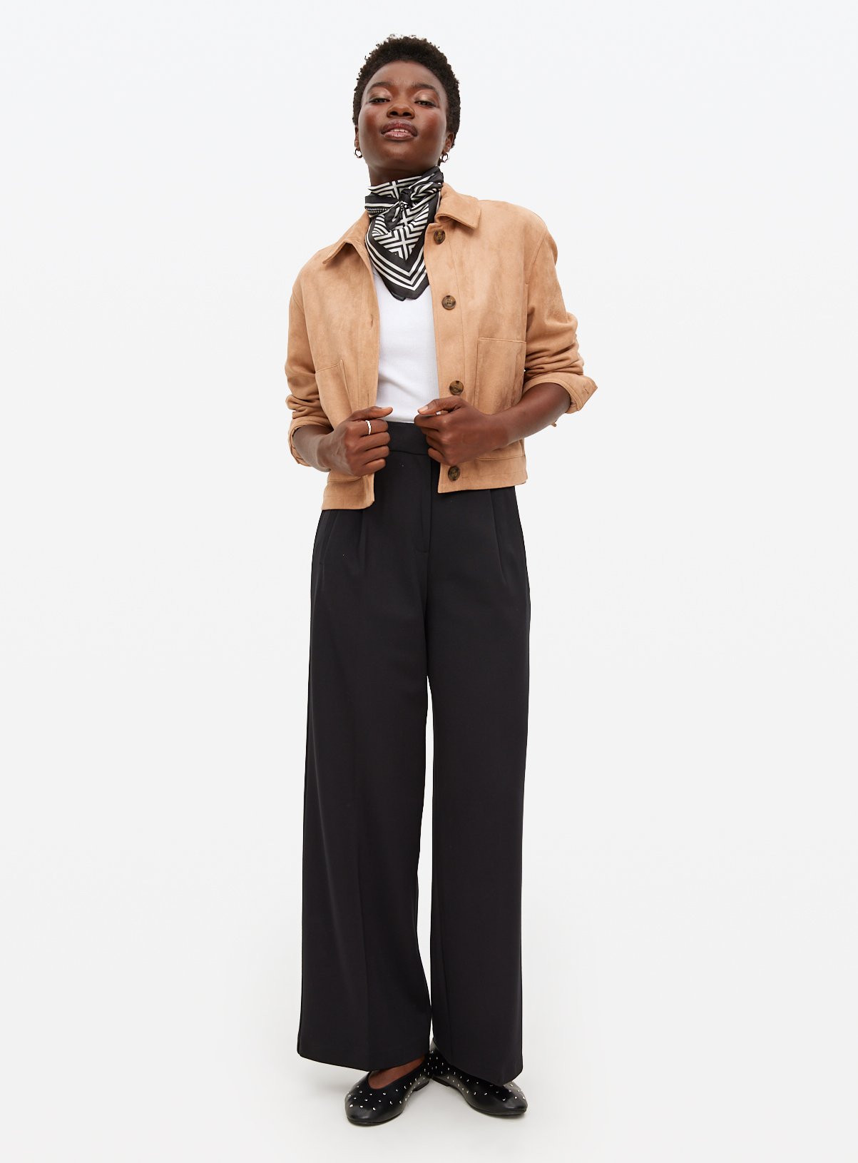 Black Tailored Ponte Wide Leg Trousers  20R - Image 2 thumbnail