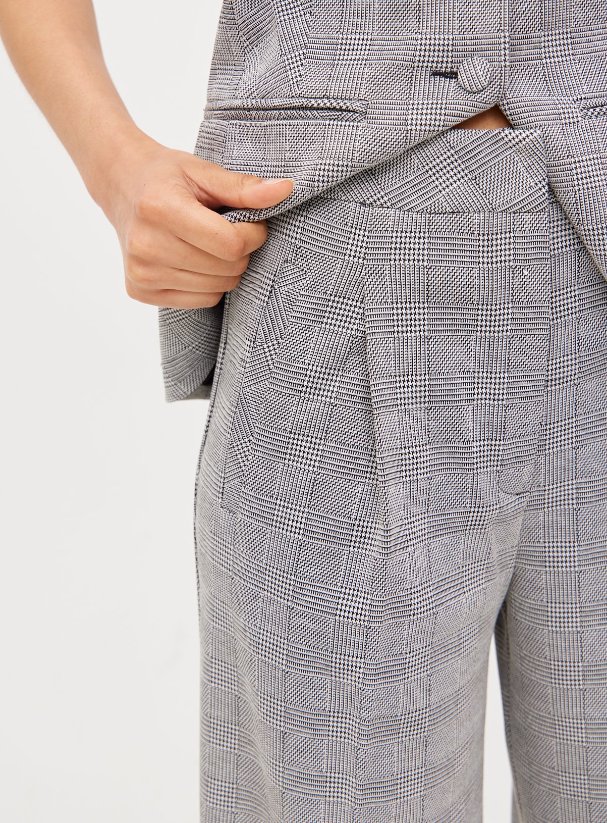 Grey Check Tailored Co-ord Wide Leg Trousers 20R - Image 2 thumbnail