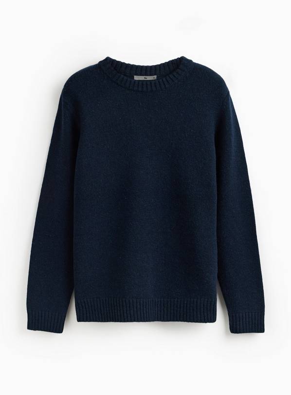 Navy Lambswool Crew Neck Jumper S