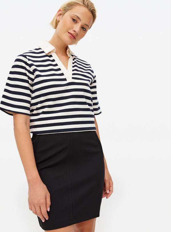 Black Tailored Ponte Mini Skirt  18