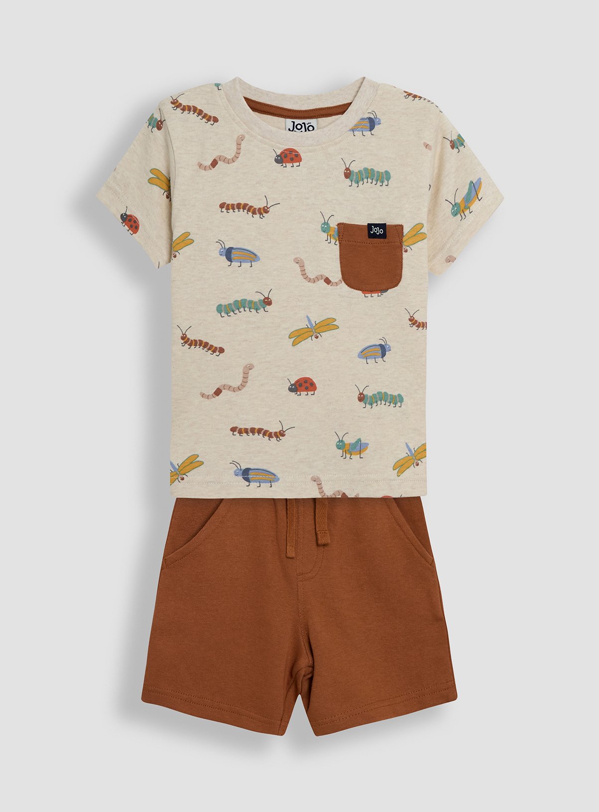 Cream Cream JOJO MAMAN BÉBÉ 2-Piece Bug Print T-Shirt & Short Set (Up To 3 Mths) - JoJo Maman Bebe by Sainsbury's
